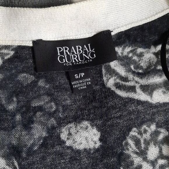 Prabal Gurung Meet The Parents Black White Grey Floral Print Cardigan Size S/P - Picture 3 of 7